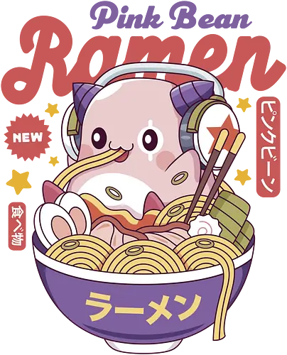 Pink Bean Ramen Kawaii - maplestory, maplestory 2, maple story, slime, yeti, mushroom, kawaii, anime, chibi, nostalgia, video game, gaming, gamer, zakum helm, pink bn