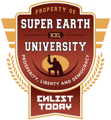  Super Earth University Emblem - hell, diver, spread democracy, spreading democracy, liber tea, enlist today, super earth, terminids, shooter, bile titan, gamer, video game, gaming, space