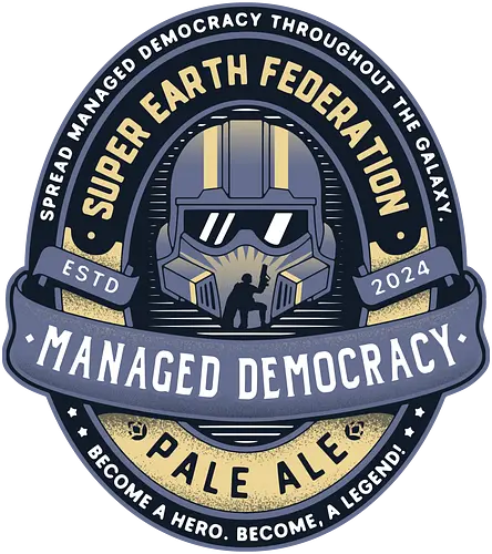 Spread Democracy Pale Ale - hell, hell, diver, hell, diver 2, hell, diver ii, space, spreading democracy, enlist today, super earth, terminids, shooter, bile titan, gamer, video game, gaming, spread democracy, liber tea