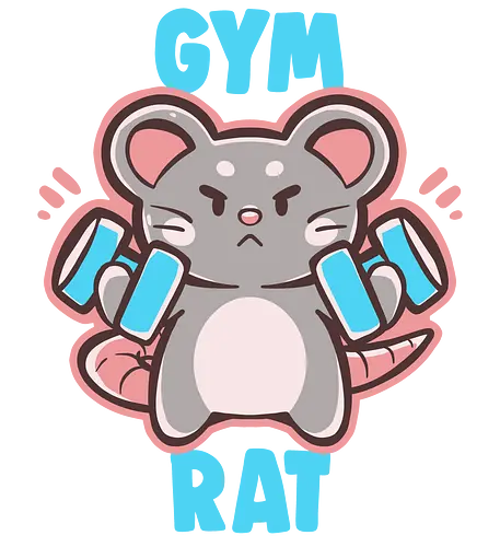 Gym Rat - gym rat, workout, gym lover, weights, weight lifter, girly, cute, rat, rodent, lift, fitness, fit, healthy, lifestyle, gains, girly workout, girl workout, Fitnessstudio-Ratte, Workout, Fitnessstudio-Liebhaber, Gewichte