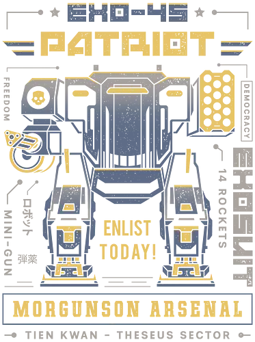 Democracy Exo Patriot Mech - hell, diver, spread democracy, spreading democracy, terminids, bile titan, exo 45 patriot, spill oil, libertea, enlist today, super earth, gamer, video game, gaming