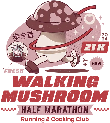 Walking Mushroom Marathon - Delicious, Meshi, walking mushroom, marcille donato, falin touden, laios touden, senshi of izganda, chilchuck tims, fantasy, running, anime, manga, cooking, TV, dwarf, 