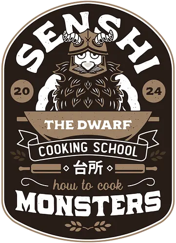 Dwarf Cooking School Emblem - Delicious, Meshi, walking mushroom, marcille donato, falin touden, laios touden, senshi of izganda, chilchuck tims, fantasy, medieval, anime, manga, cooking, TV, dwarf, 