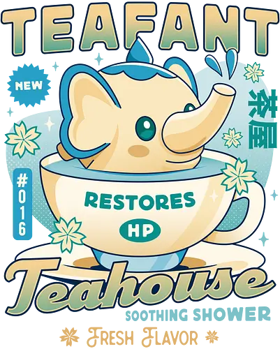 Teafant Cute Teahouse - pal world, depresso, game, gaming, video game, gamer, survival, crafting, farming, monsters, teafant, lamball, tea, coffee, , Pal