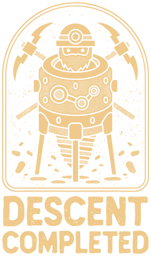 Descent Completed Crest - below, the stone, dwarven, dwarf, mine, mining, descent, roguelike, roguelite, indie game, gamer, gaming, video games, rpg, jrpg, adventure, 