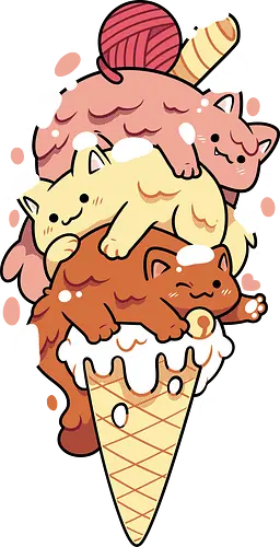 Ice Kitten - eis, ice, cone, summer, cat, Katze, icecream