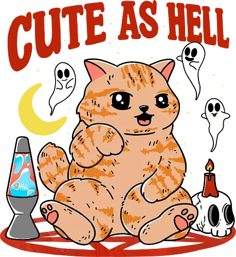 Cute as Hell - cat, katze, cute, süß, pentagram