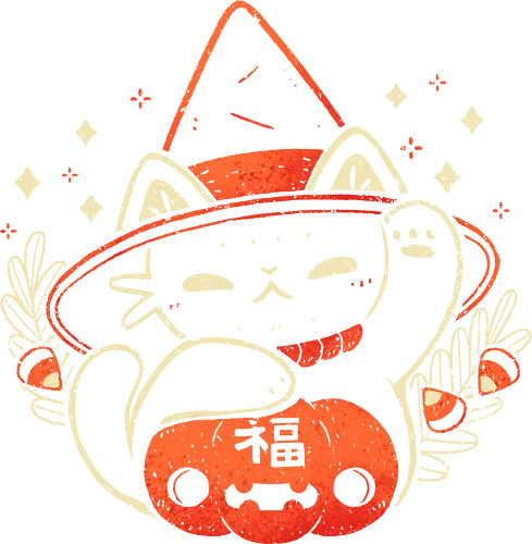 Halloween Maneki Neko - halloween, maneki neko, katze, cat, glückskatze, lucky cat