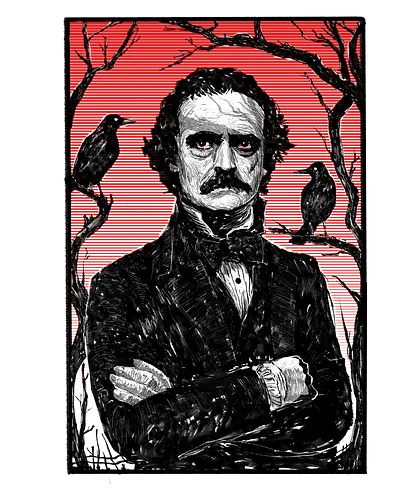 The Poet - Edgar Allan Poe, Poe, ravens, nevermore, litterature, romantism, halloween, spooky