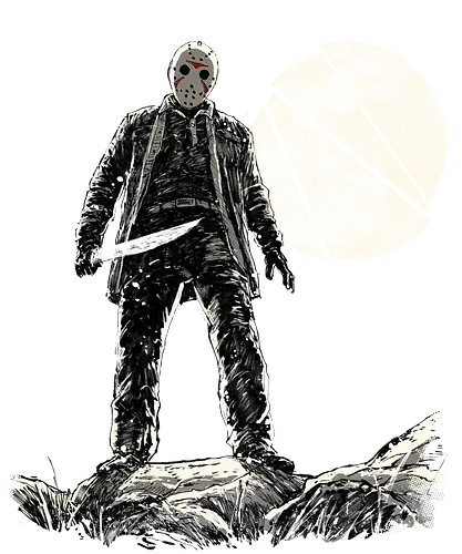 Moon slasher - Friday the 13th, jason vorhees, camp lake, horror, halloween, slaher, movie, pop culture