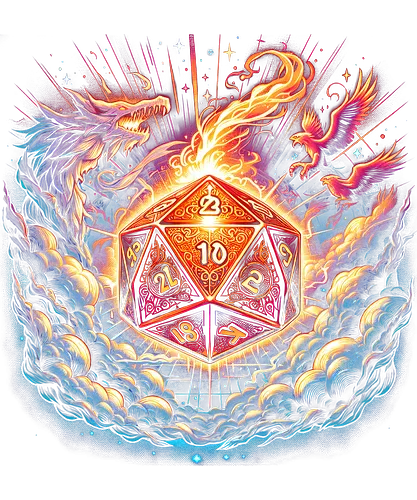 Phoenix Fire Dice - Dice, RPGs, adventure, Abenteuer, Reise, Travel, vogel, bird, blue, blau, orange, Phoenix, Fire, D20, Pen and Paper, Roleplay, Rollenspiel, W20, Würfel, Wuerfel, D&D, Dungeons and Dragons, fantasy, Fantasie, Pen and paper, tabletop