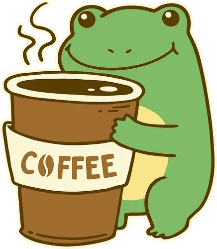 Frog Coffee - frog, coffee, drink, cute, animal, toad, mornings.