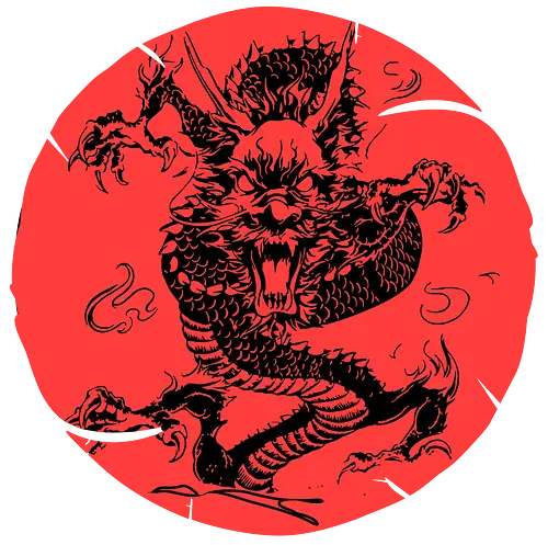 Japanese Dragon Red Sunset Tattoo  - aesthetic, angry dragon, anime, asian dragon, beast, Drachen, Tier, Wütender, europäischer, Drache, dragon, illustration, tattoo, dragons, Fantasie, european dragon, fantasy, flying, gift, legendary, magical, legendär, monster, mystery, mythical, red dragon, year of the dragon, illustronii