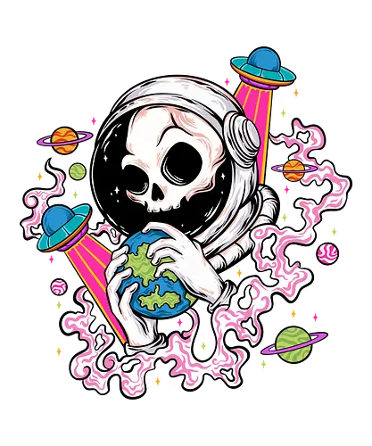 Skull Astronaut Tattoo - sky, solar system, space helmets, space time, space travel, spaced, spaceflight, spaceman, stars, trippy, universe, illustronii, adorable, astral, astrology, astronaut, aesthetic, illustration, astronauts, astronomy, cool, cosmic, cosmonaut, cosmos, cute, dead, death, fantasy, galaxy, gravity, interstellar, journey, moon, outer space, planet, planets, road trip, sci fi, science, science fiction, skeleton, skull astronaut