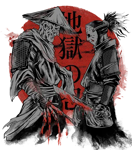 forbidden battle - samurai, ronin, shinobi, japanese, horror, halloween, jason, freddy