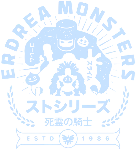 Erdrea Monsters Emblem - Quest, slime, king slime, monsters, golem, game, gaming, gamer, video games, rpg, jrpg, kawaii