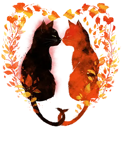 Cats,fall and love - cats, love, fall season, autumn, nature