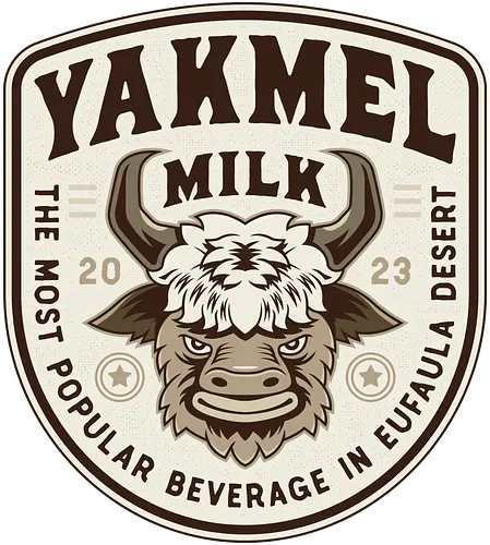 Yakmel Milk Emblem - my time, at sandrock, my time at portia, indie game, gaming, gamer, video games, fang, farming simulator, rpg, adventure, harvest, sand, wild yakmel, pen, hazardous ruins