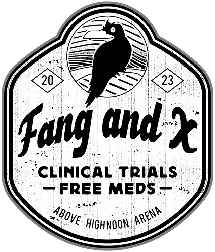 Fang and X Clinic Emblem - my time, at sandrock, my time at portia, indie game, gaming, gamer, video games, fang, farming simulator, rpg, adventure, harvest, sand, wild yakmel, pen, hazardous ruins