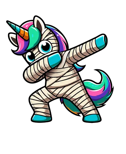 Unicorn mummy - dab, colorful, cartoon, costume, dance, rainbow, cute, unicorn, mummy