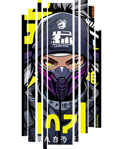 Cyberpunk-Ninja-Mädchen - Anime, Manga, Ninja, Japan, Japanisch, Geek, Cyberpunk, Kanji