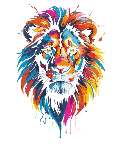 Bunter Löwe - Tiere, Löwe, bunt, Ästhetik, Geek, Farbe, Natur, Tier, Farben, lm2kone, Pop-Art, Farben