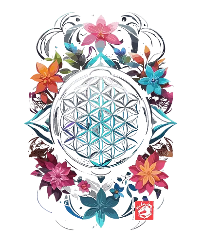 Geometrische Mandala-Blumen - lustig, Zen, Mandala, spirituell, Blumen, Sommer, lustig, cool, lm2kone, Geek, Popart, Natur