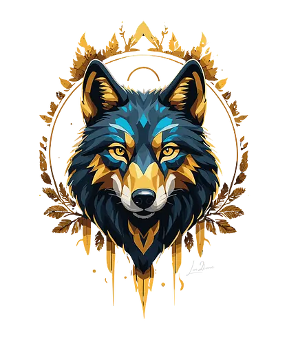 Goldener Wolf Okkultismus - Tiere, Wolf, bunt, Ästhetik, Geek, Farbe, Natur, Tier, Farben, lm2kone, Pop-Art, Farben