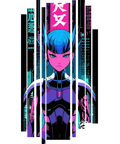 Cyberpunk Japan Neon - Anime, Manga, Ninja, Japan, Japanisch, Geek, Cyberpunk, Kanji, lm2kone, Pop Art, Oni, Neon