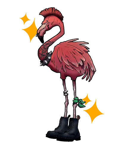 American Pink Punk Flamingo - adorable, punk, rock, metal music, american, flamingo, animal, beach, summer, tattoo, flamingos, kawaii, nature, pink, pink flamingo, plants, positive, vibes, tropical, unique, wildlife, gift, illustronii, beautiful, bird, cute, exotic