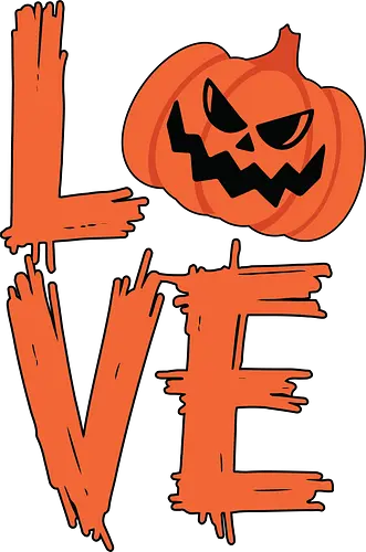 LOVE HALLOWEEN - halloween, jack-o'-lantern, typography, orange, spooky, love, creative design, menacing, pumpkin