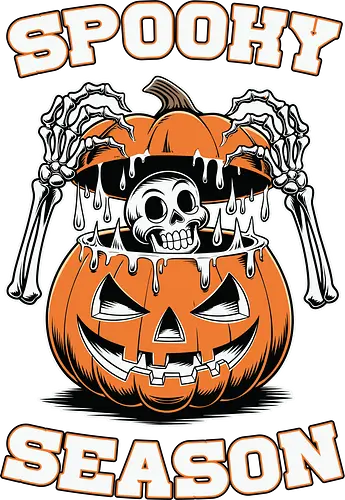 Spooky Season - halloween, skull, skeleton, pumpkin, jack-o'-lantern, spooky, autumn, festive, decoration