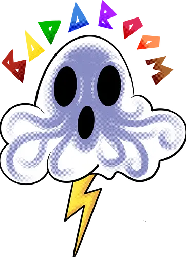 badaboom  - ghost, cloud, fun, funny, cute, cool, rainbow, colorful, boo, chulthu, octopus