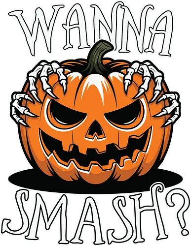 Wanna Smash? - jack-o'-lantern, pumpkin, halloween, spooky, skeletal hands, creepy