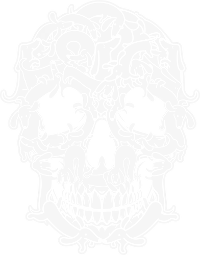 skull Dachshund dog - skull, monochrome, intricate, patterns, design, detailed, line work, background, complex, shapes, animal, Dachshund