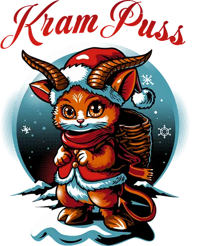 KramPuss - christmas, xmas, krampus, cat, kitty, cute, Weihnachten