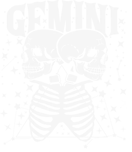 GEMINI - zodiac, skeletons, stars, gemini, monochrome, astrology, celestial, skulls, twins