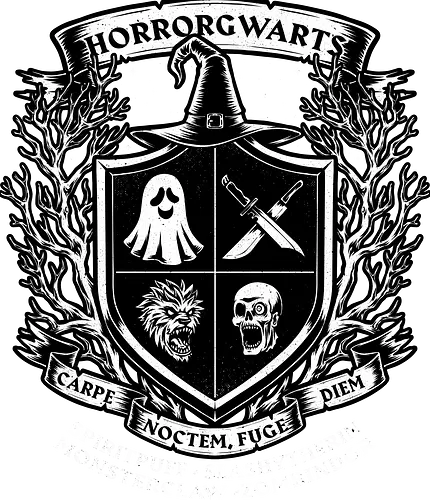 Horror Magic School - Magic, Black Magic, Magical, Night, Horror, Halloween, Spooky, Spooky Season, Horror Movies, Spirit, Ghost, Slasher, Slash, Monster, Classic Horror, Classic, School, Zombie, Dark Wizard, Wizard, Fantasy, Witch, Vampire