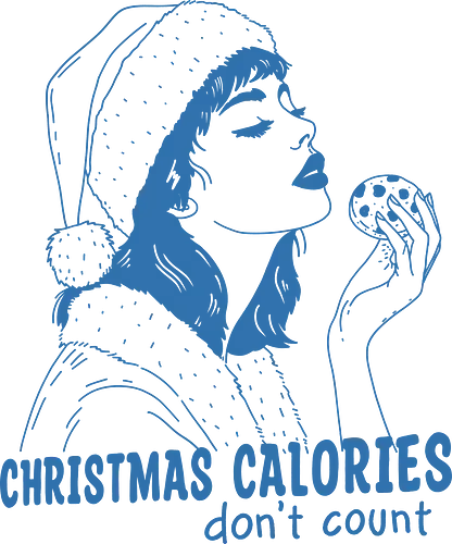 Christmas Calories  - Humor, funny, retro, meme, cookie, cookies, santa, Christmas calories, don’t count, Christmas, xmas, merry Christmas