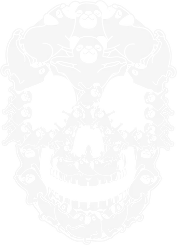 skull pug - skull, design, animals, dog, pug, intricate, dark, stylized, creative, playful, composition