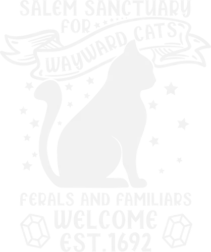 Welcome Est. 1692 - salem, sanctuary, cats, ferals, familiars, welcome, stars, silhouette, banner, 1692.