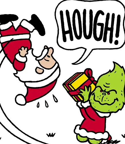 Not Your Gift! - grinch, the-grinch, santa, santa-claus, peanuts, mashup, comics