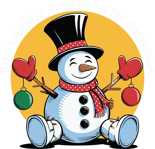 Have Yourself a Merry Little Christmas - snowman, christmas, scarf, balloons, hearts, festive, holiday, cheerful, winter