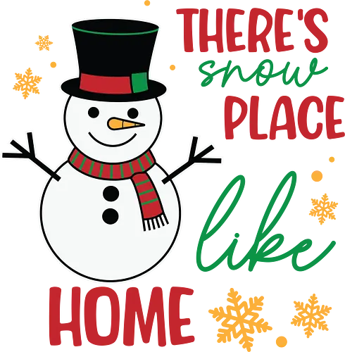 There's snow place like home - snowman, holiday, winter, snowflakes, festive, christmas, home, cheerful, decoration