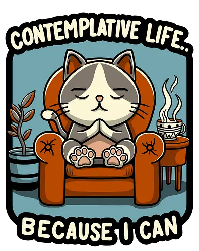 Contemplative life - cat, relax, humor, kittie Contemplative life - cat, relax, humor, kittie