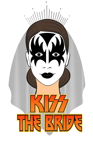 Kiss The Bride Rock Art - funny, gaming, anime, nerd, television, joke, meme, vintage, funny quote, memes, funnytee, funny pop, humor, parody, geek