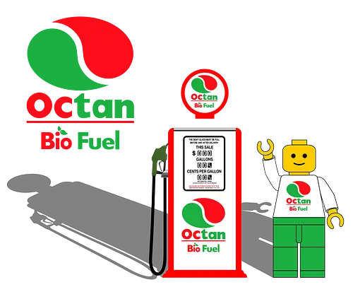 Octan Bio Fuel Toy Vintage Art - funny brick, funny pop, funny quote, funny slogan, gaming, geek, humor, joke, lego, meme, nerd, parody, toy, vintage