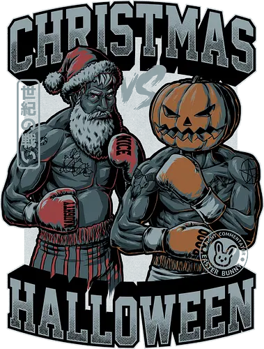 Christmas vs. Halloween - christmas, halloween, october, mma, fight, holiday, easter, bunny, santa claus, nice, naughty, scary, spooky, creepy, pumpkin, martial arts, ufc, fighting, Trick Or Treat, christmas