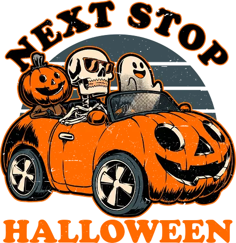 Spooky Car Halloween  - halloween, holiday, october, spooky, trick or treat, Vintage, Retro Vintage, classic, Scary, creepy, car, ghost, carving, spooky, autumn, skull, skeleton, samhaim, pumpkin, fun, funny, cute