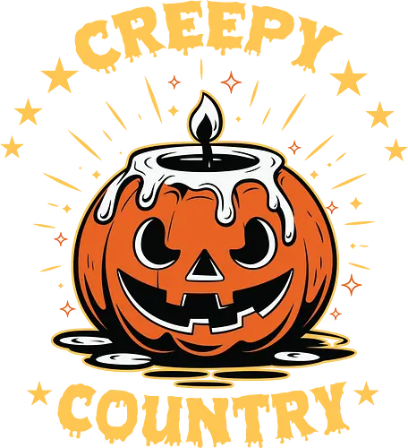 Creepy Country - halloween, jack-o'-lantern, candle, spooky, stars, glow, night, orange, eerie, festive